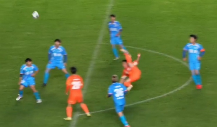 陈连晟侧钩入选天下足球十佳球 梅开二度宁波3-1丽水