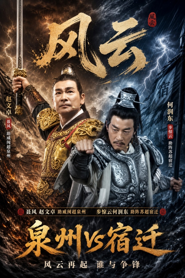赵文卓扮郑成功助阵闽超 何润东演项羽亮相苏超